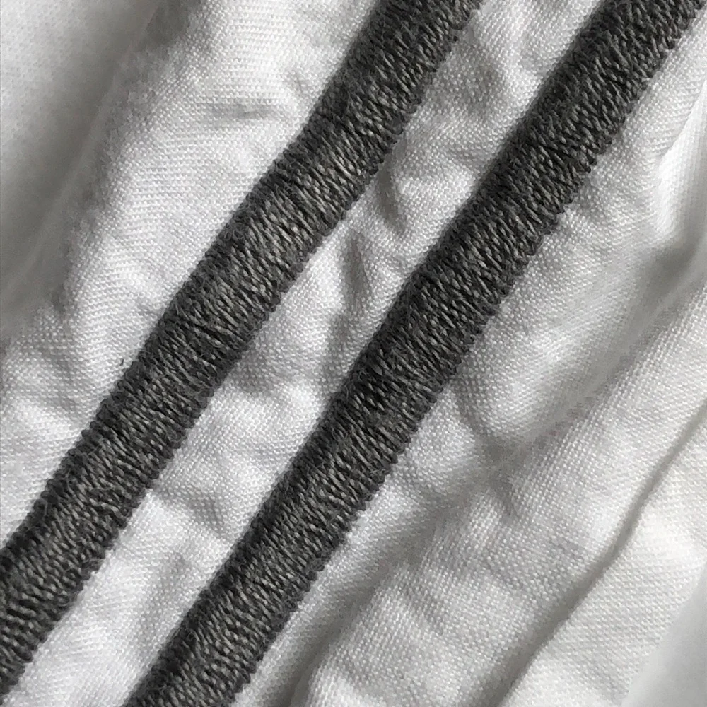 Restoration Hardware ITALIAN HOTEL SATIN STITCH Euro SHAM Fog White Silver